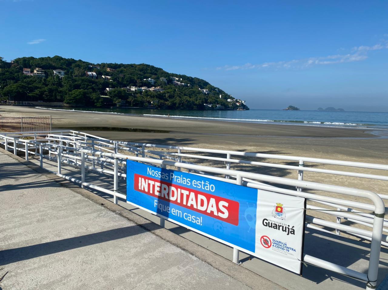 Guarujá terá praias fechadas e barreiras no final de semana