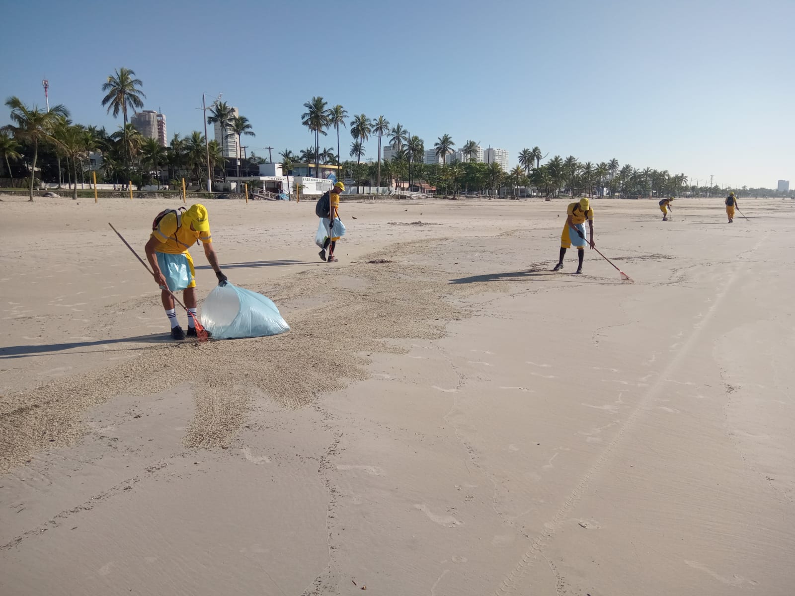 Mil toneladas de lixo são retiradas das praias após virada 